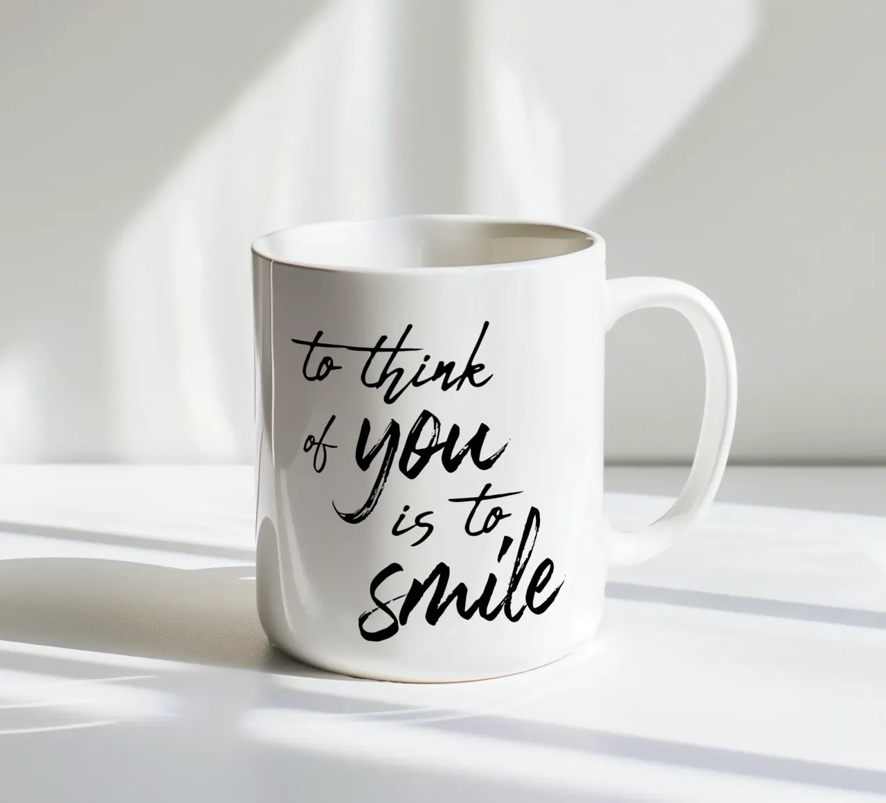To Think Of You Is To Smile Keramik Tasse von Typo Designs