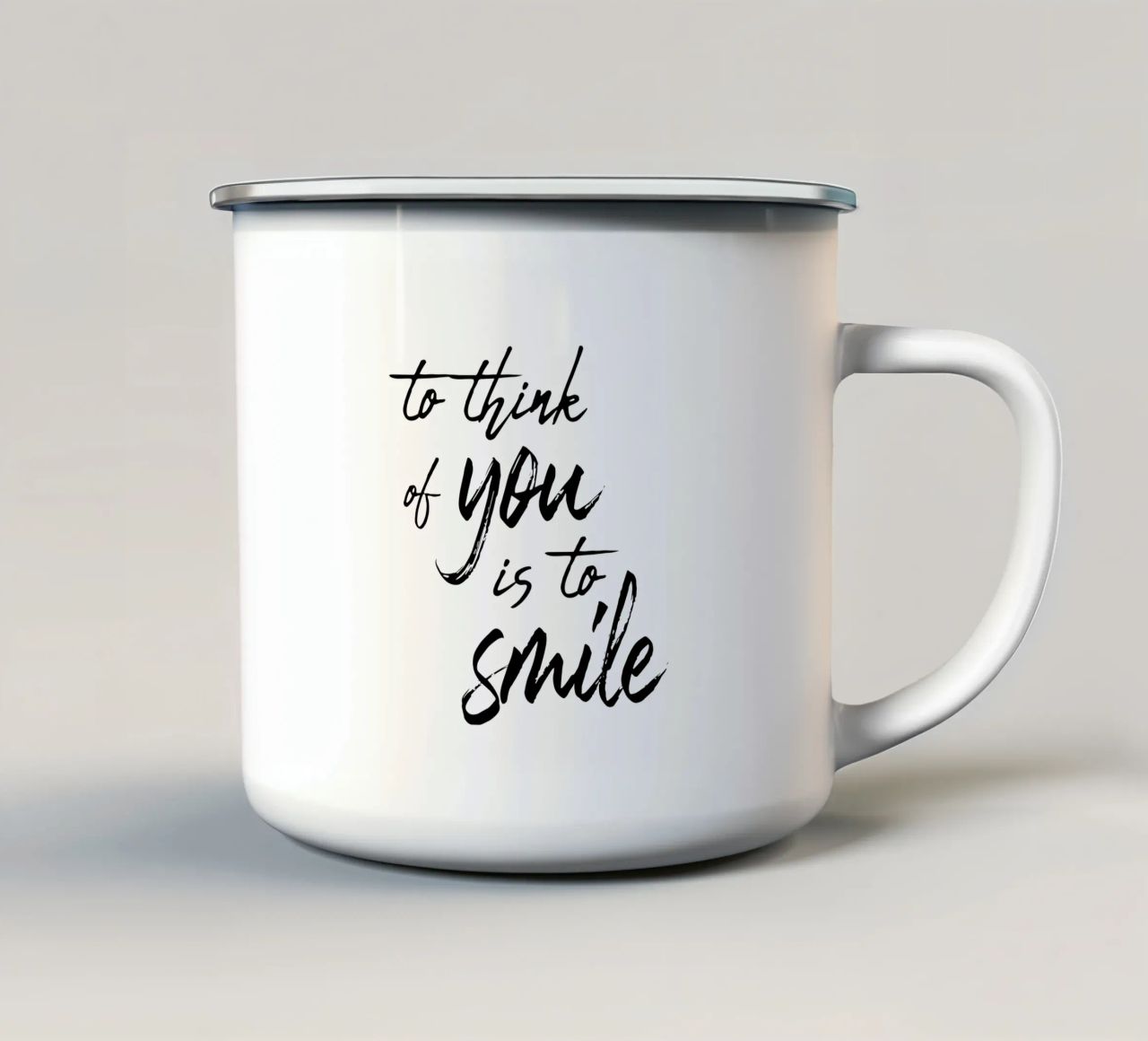To Think Of You Is To Smile tazza in smalto da Typo Designs