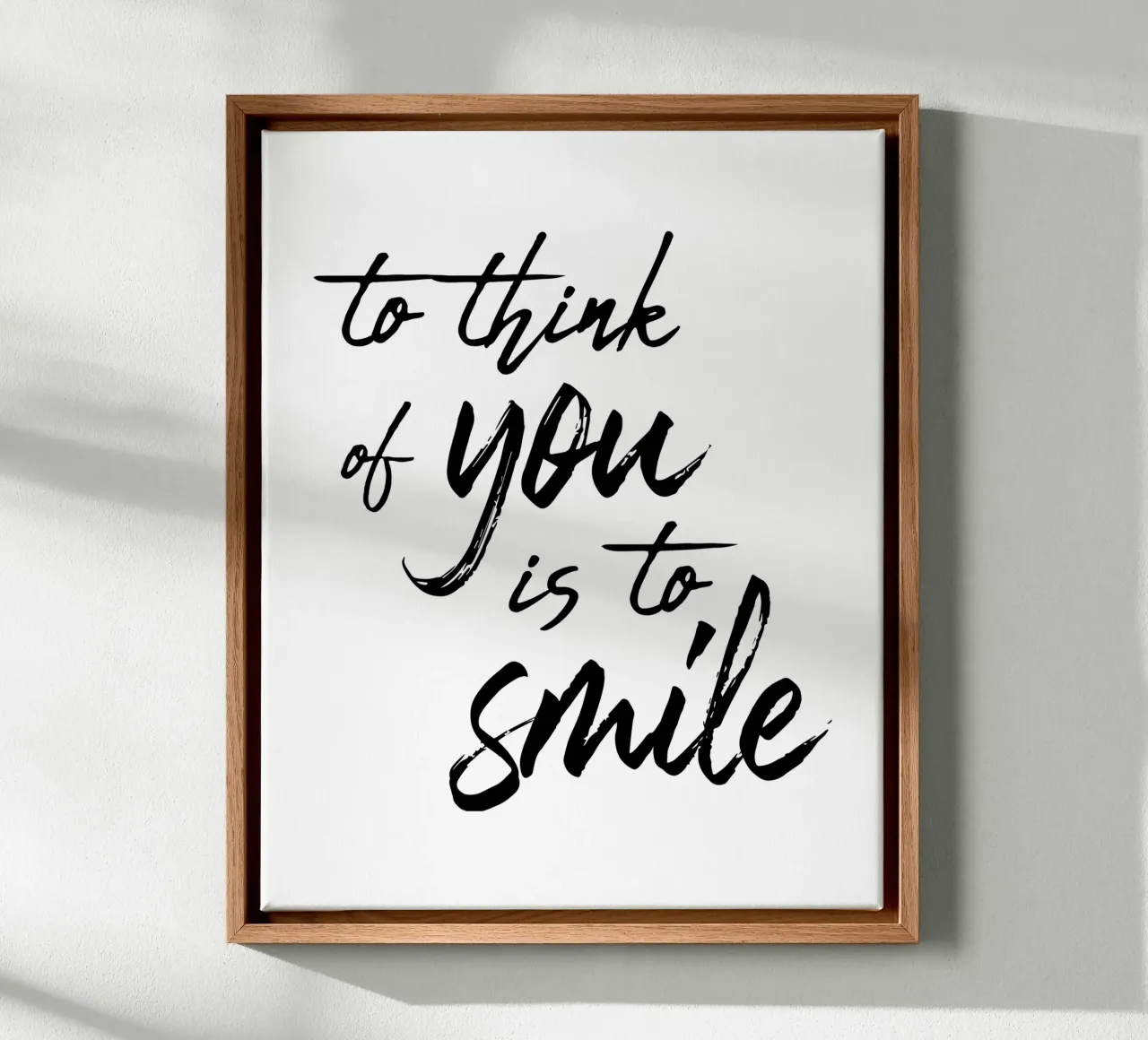 To Think Of You Is To Smile tela con Cornice a cassetta da Typo Designs