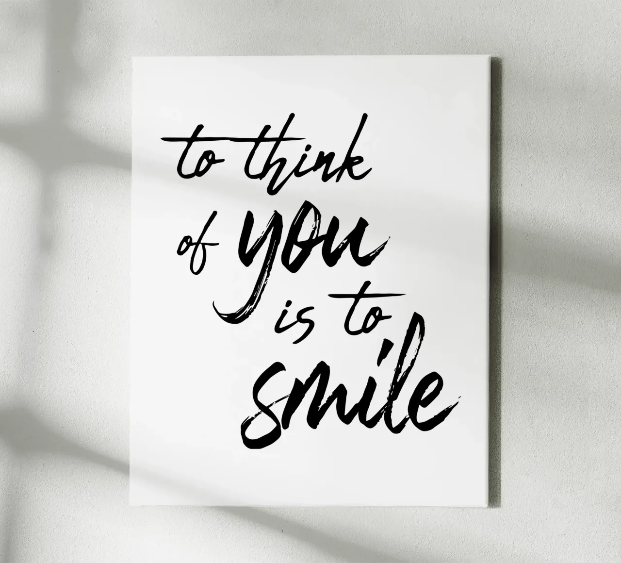 To Think Of You Is To Smile tela con Cornice a cassetta da Typo Designs