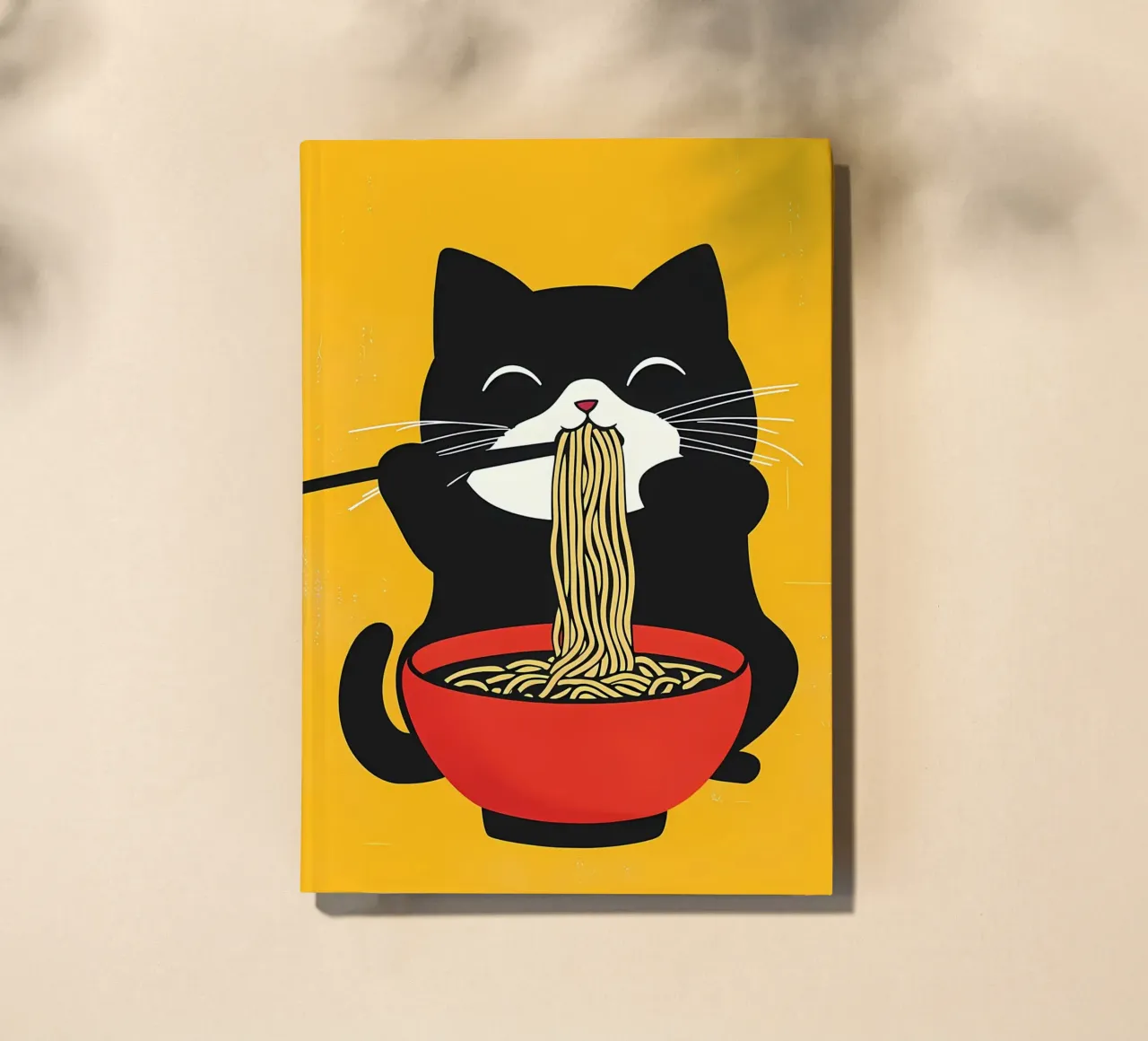 Cat Eating Ramen notebook by Bartosz Powalka