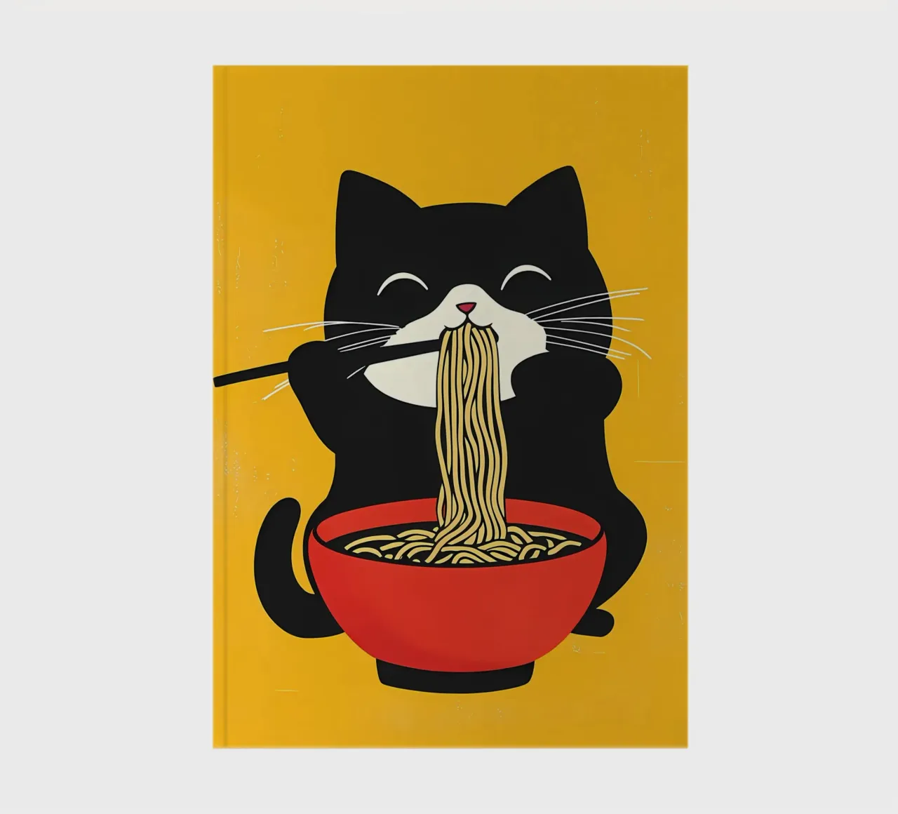 Cat Eating Ramen notebook by Bartosz Powalka