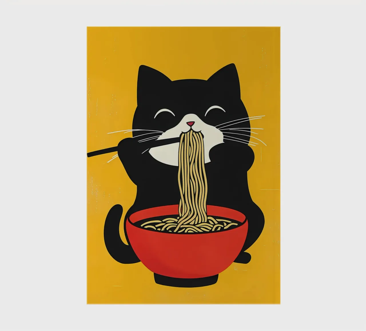 Cat Eating Ramen notebook by Bartosz Powalka