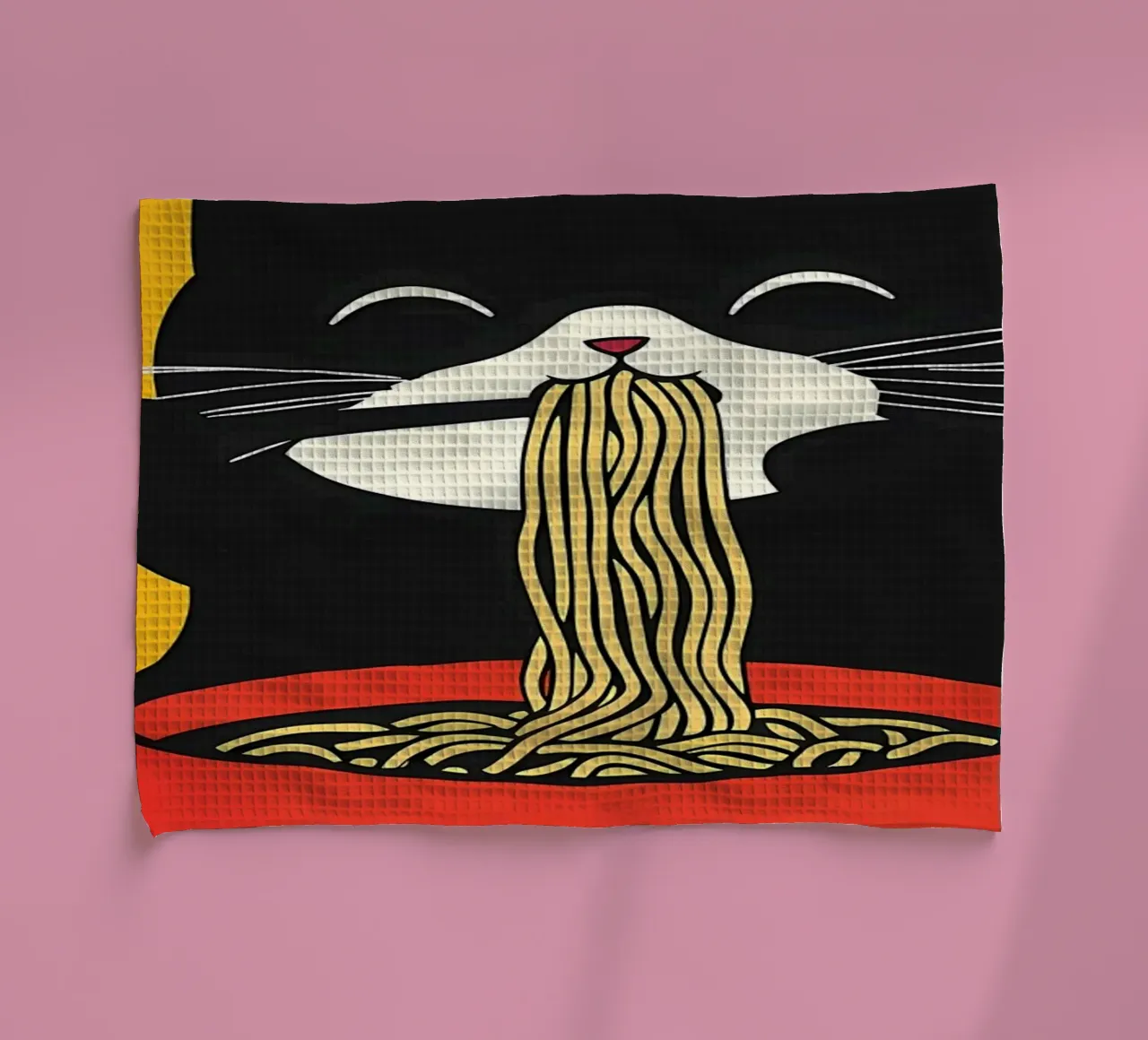 Chat mangeant des ramen torchon de Bartosz Powalka
