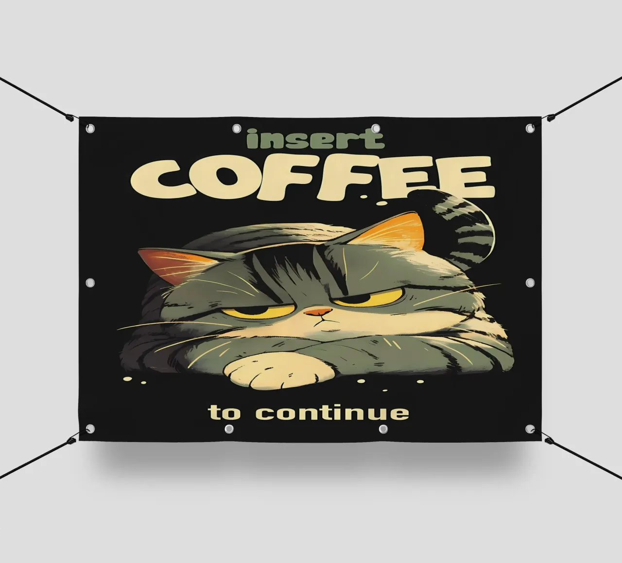Un gatto carino vuole il caffè telo in pvc da Bartosz Powalka