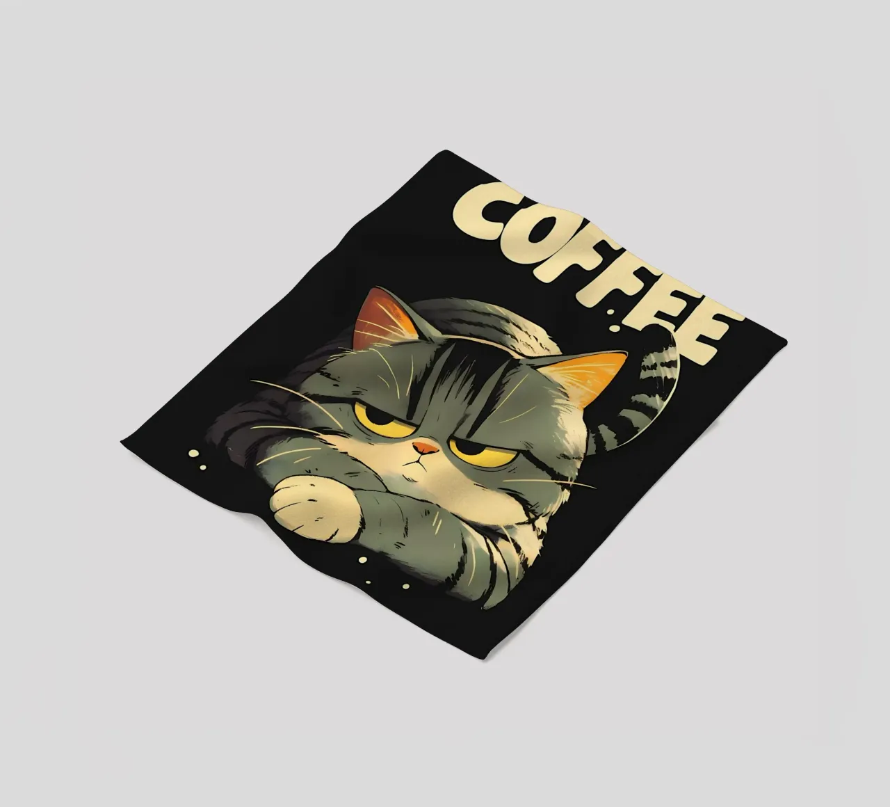 Cute Cat Wants Coffee fleece blanket by Bartosz Powalka