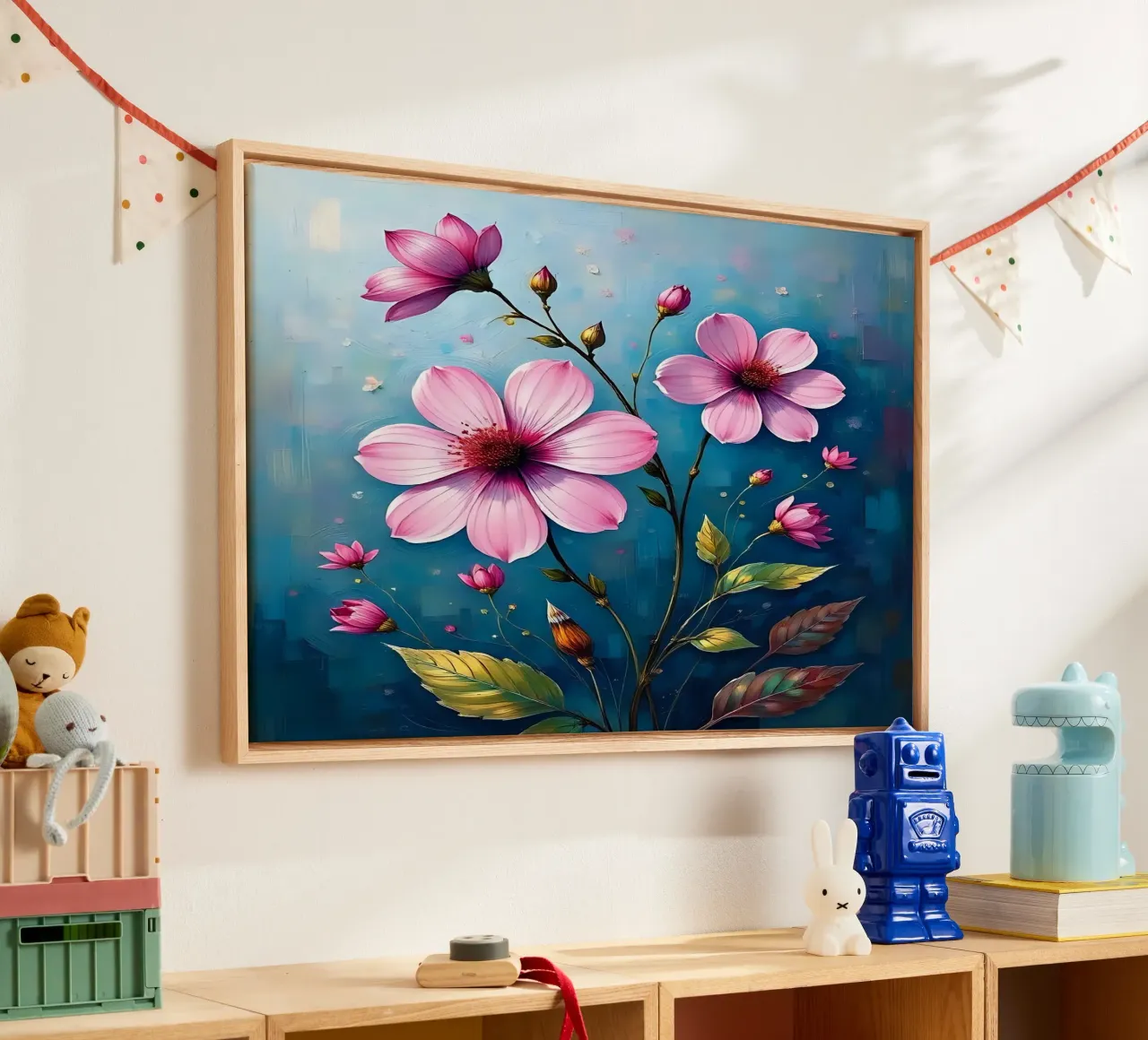 Blumen_1 tela con Cornice a cassetta da Pink- und LoveArt by LK