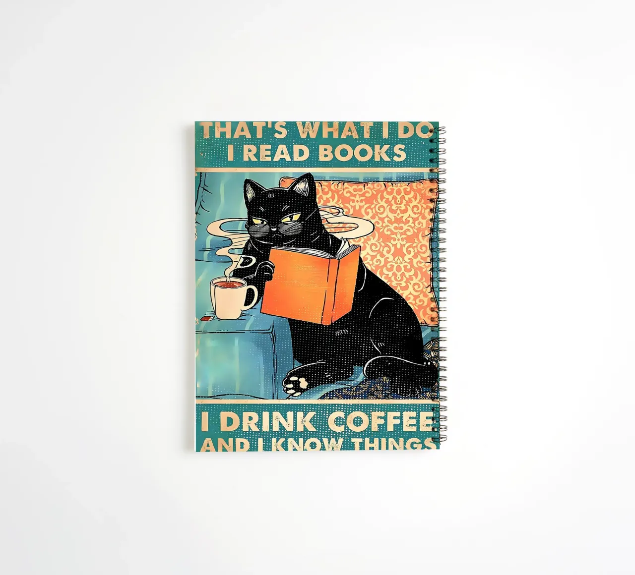 Cat Read Booksr spiral notebook by Bartosz Powalka