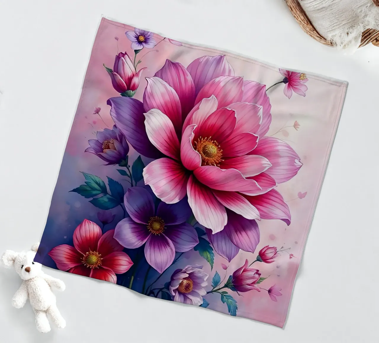 Blumen_2 coperta in pile da Pink- und LoveArt by LK