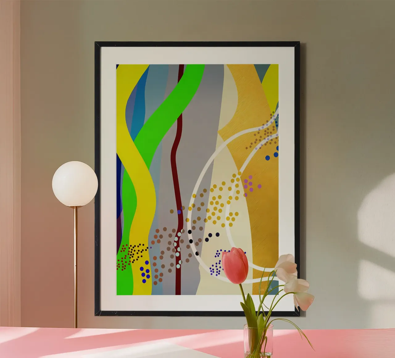 Illustrazioni astratte poster con telaio in legno da Aiden Garcia