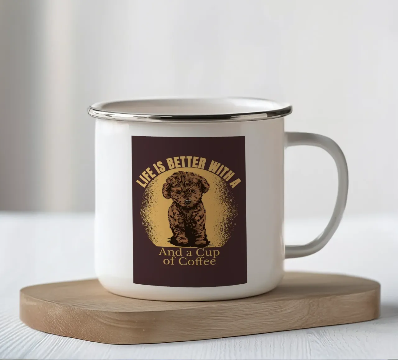 VITA DA BARBONCINO E CAFFÈ tazza in smalto da Bartosz Powalka