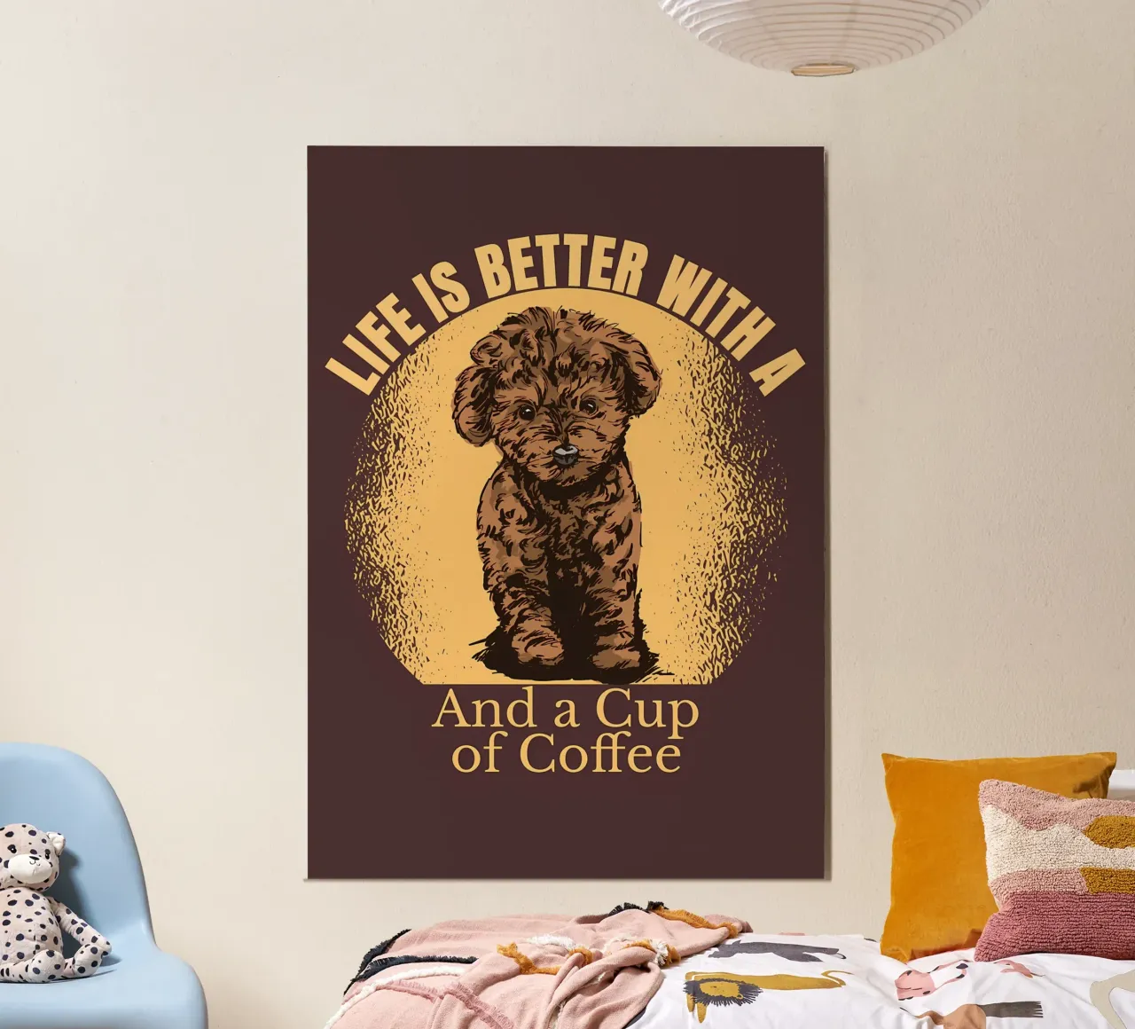 VITA DA BARBONCINO E CAFFÈ poster con telaio in legno da Bartosz Powalka