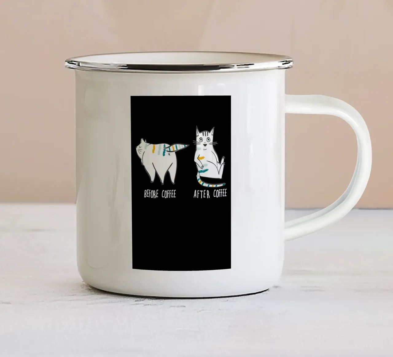 Prima del caffè Dopo il caffè tazza in smalto da Bartosz Powalka