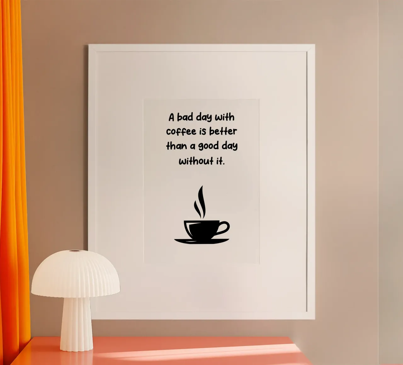 citazioni sul caffè poster con telaio in alluminio da Bartosz Powalka