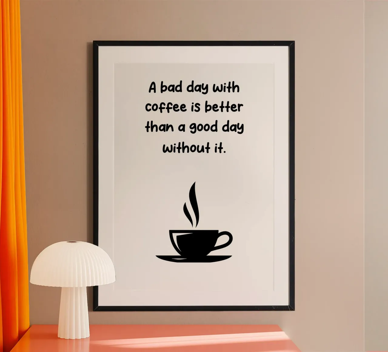 citazioni sul caffè poster con telaio in alluminio da Bartosz Powalka