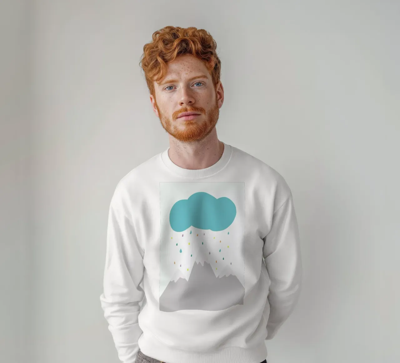 Colourful rain sweatshirt by Mia Nissen