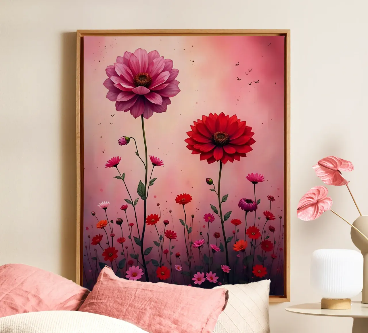 Blumen_5 tela con Cornice a cassetta da Pink- und LoveArt by LK