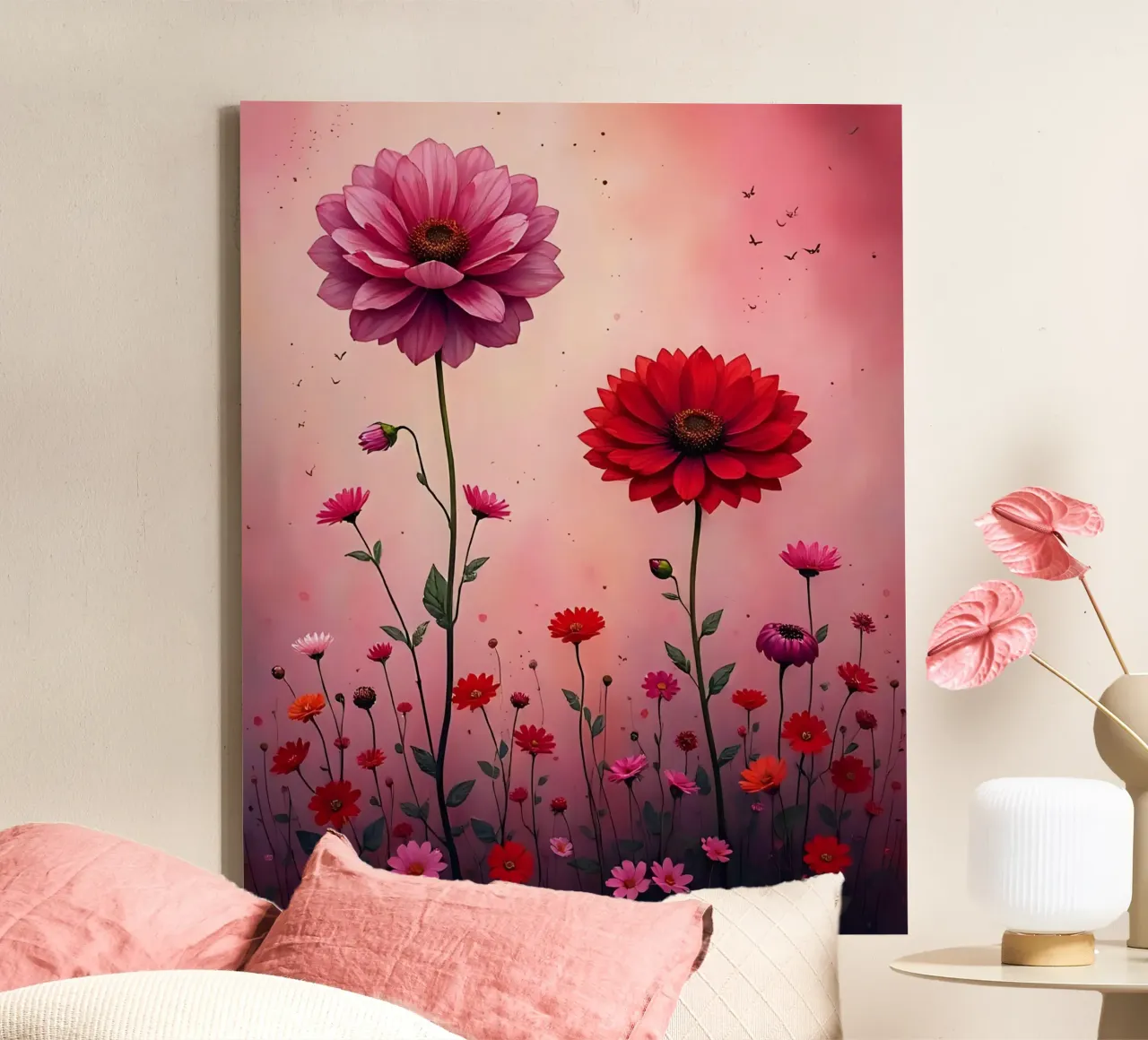 Blumen_5 tela con Cornice a cassetta da Pink- und LoveArt by LK