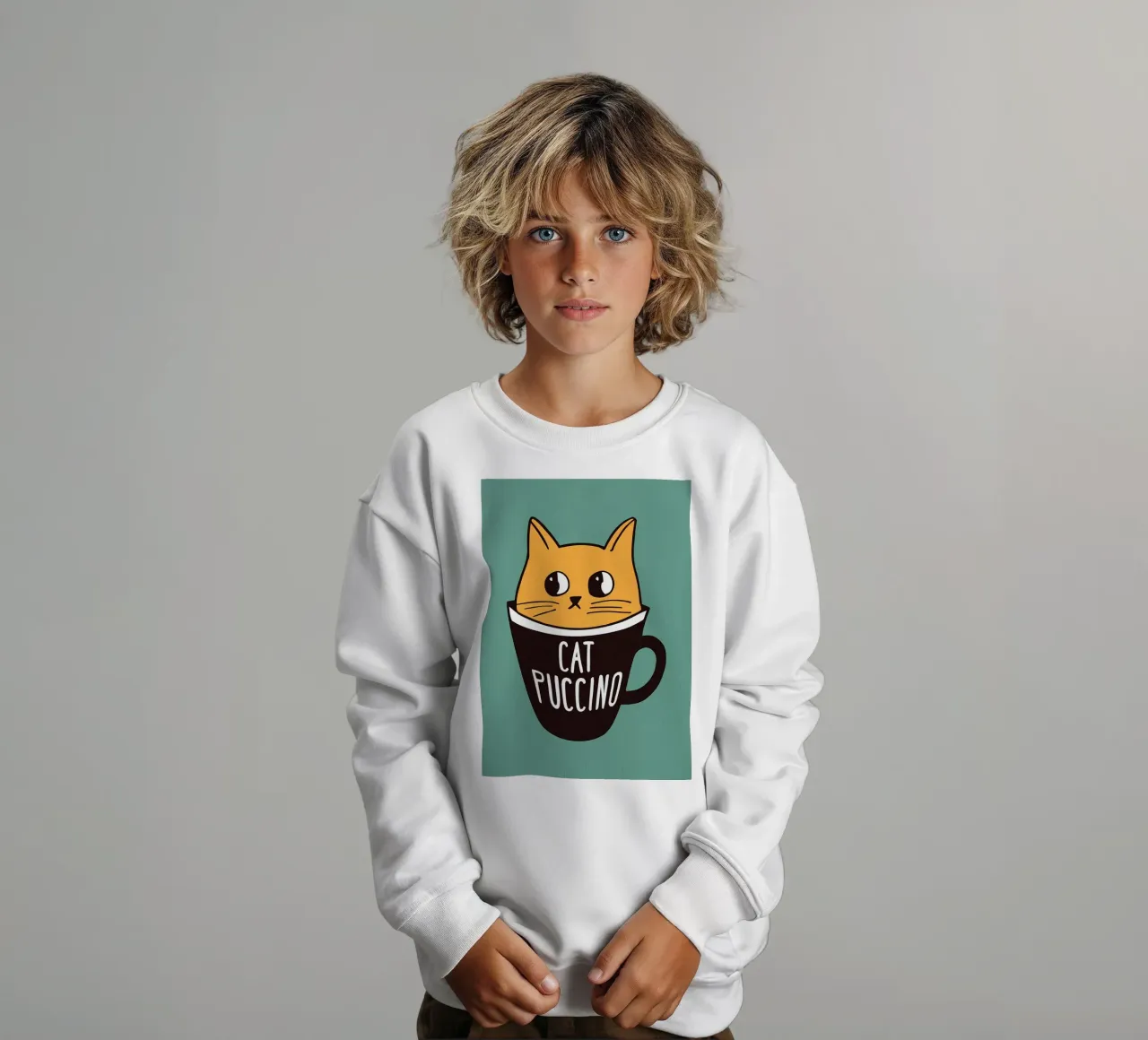 Gatti e caffè Cappuccino felpa bambino da Bartosz Powalka