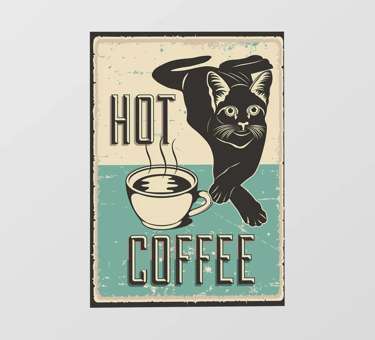 Gatto e caffè 7 telo in pvc da Bartosz Powalka
