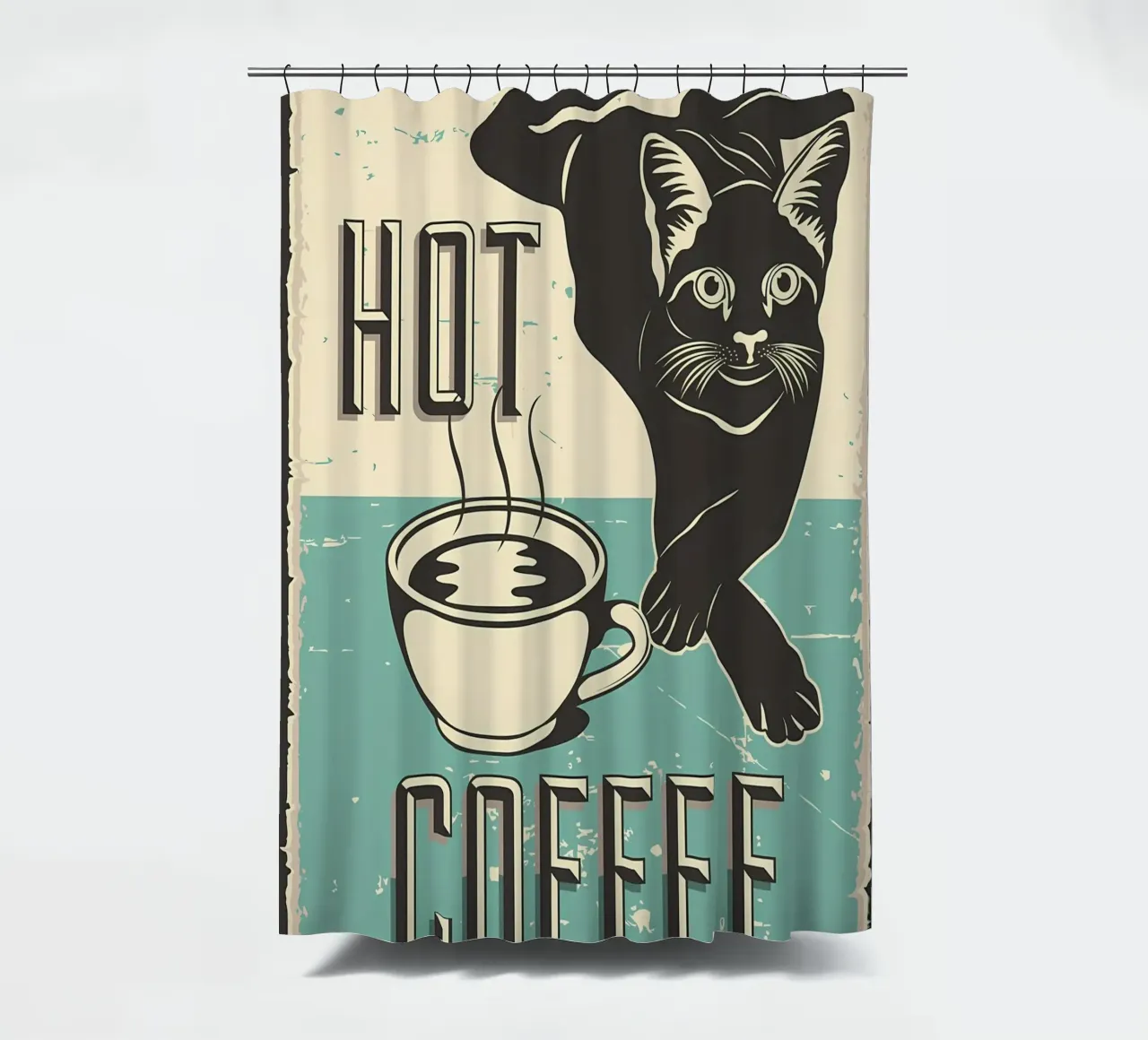 Gatto e caffè 7 tenda da doccia da Bartosz Powalka