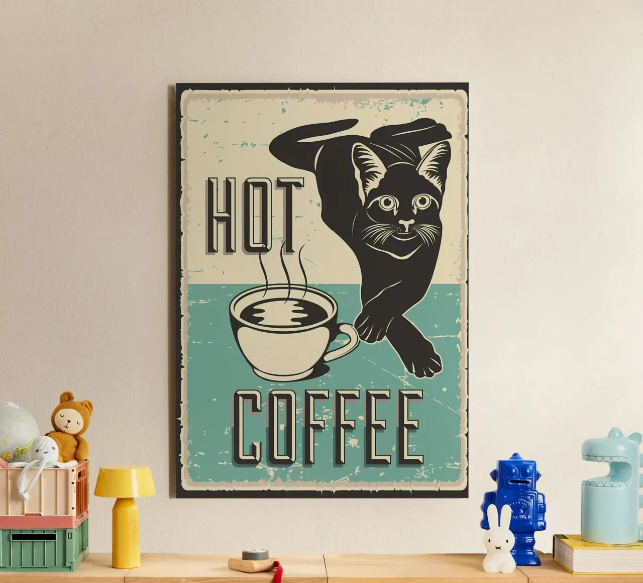 Gatto e caffè 7 alluminio dibond da Bartosz Powalka