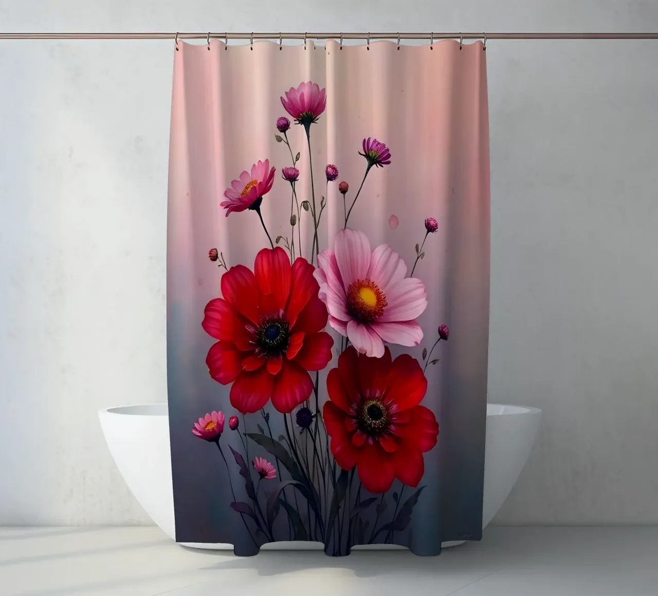Blumen_6 shower curtain by Pink- und LoveArt by LK