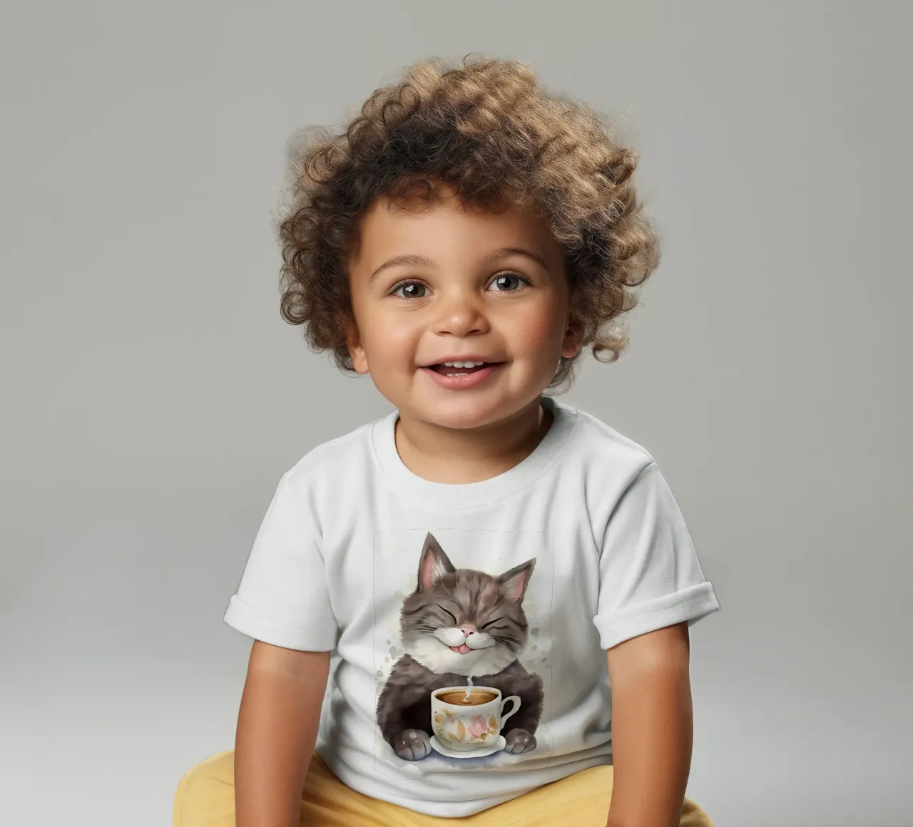 gatto con caffè maglietta neonato da Bartosz Powalka