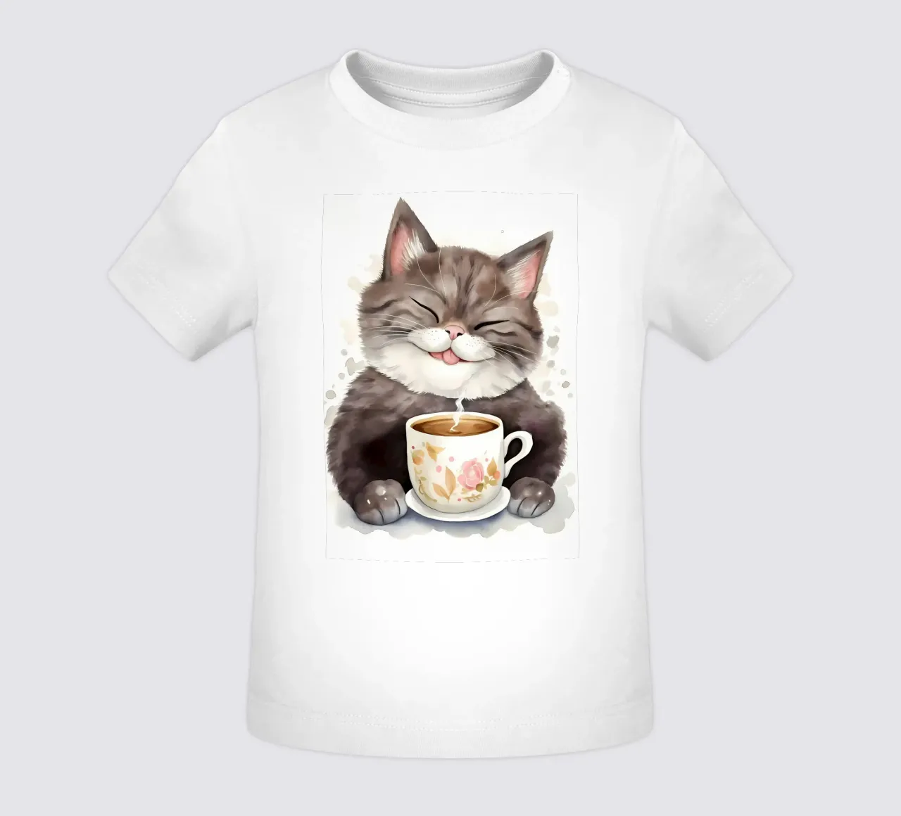 gatto con caffè maglietta neonato da Bartosz Powalka