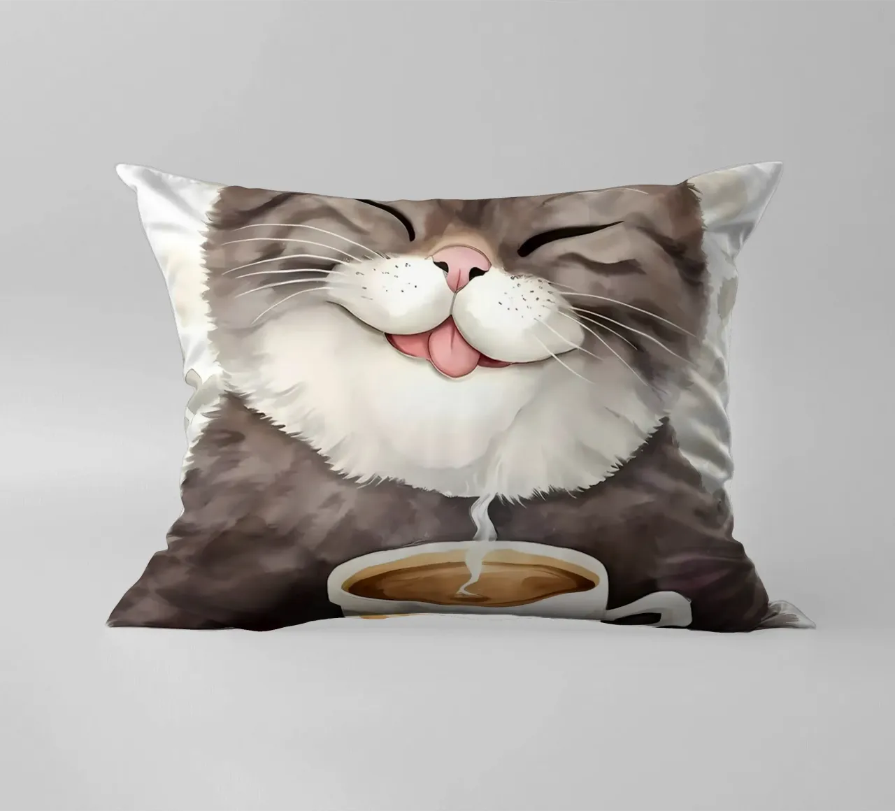 gatto con caffè cuscino da Bartosz Powalka