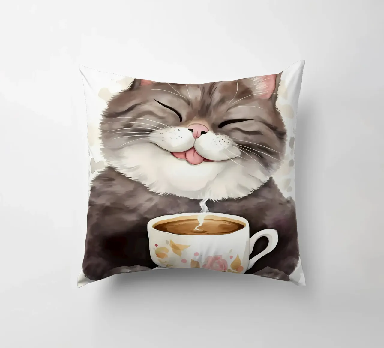 gatto con caffè cuscino da Bartosz Powalka
