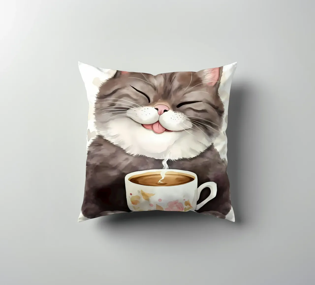 gatto con caffè cuscino da Bartosz Powalka