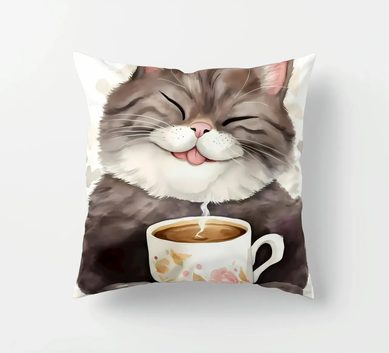 gatto con caffè cuscino da Bartosz Powalka