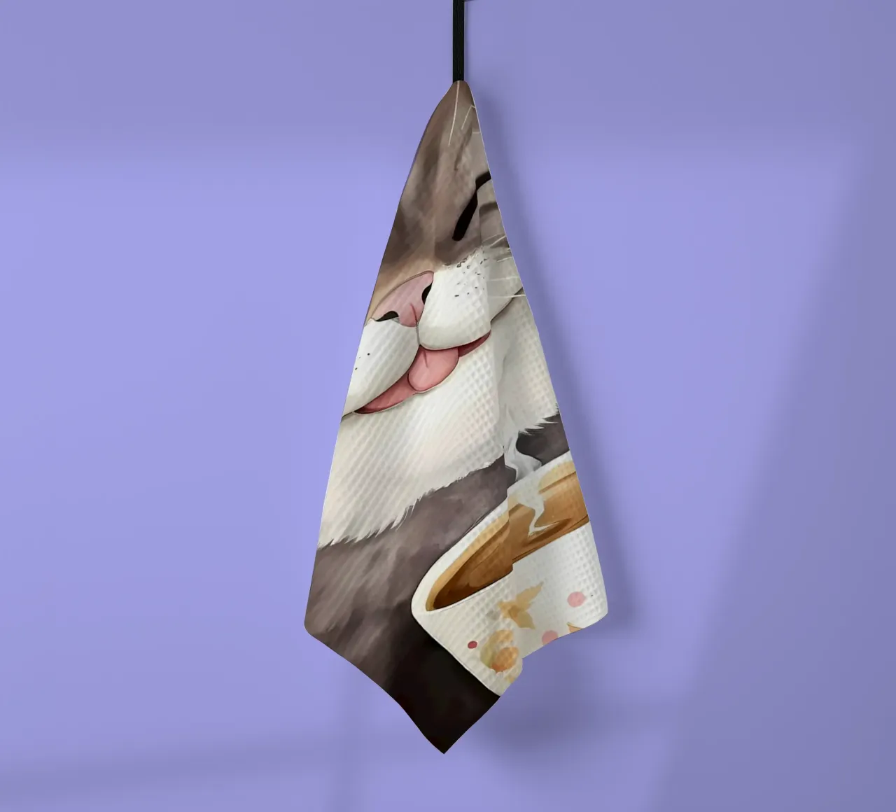 gatto con caffè canovaccio da cucina da Bartosz Powalka