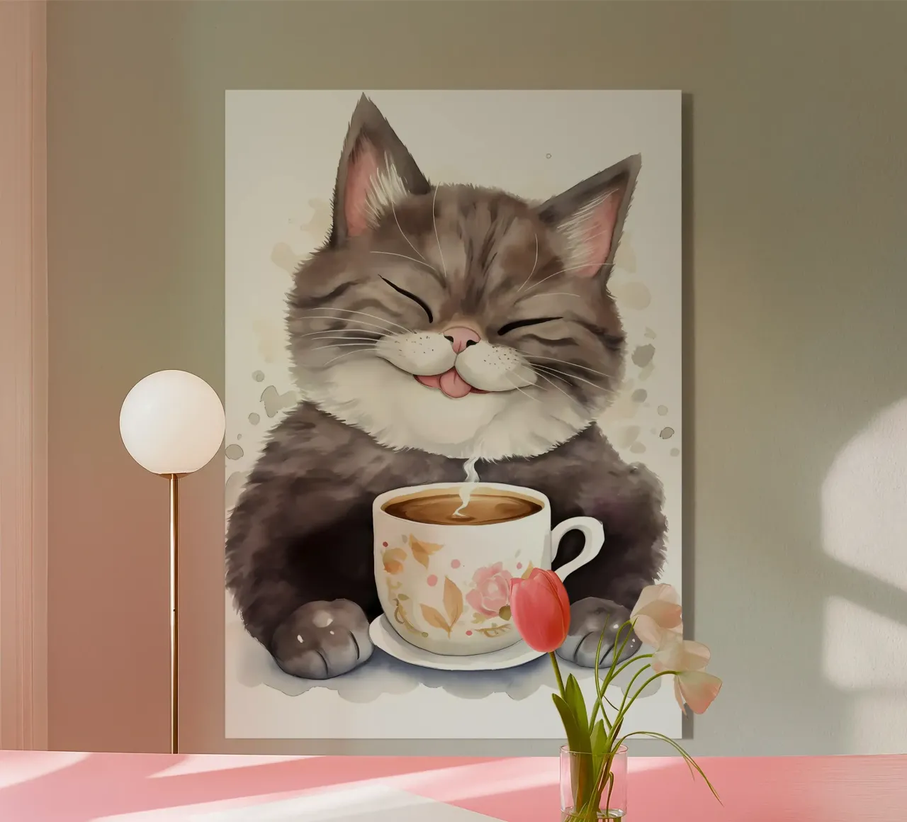 gatto con caffè plexiglass da Bartosz Powalka