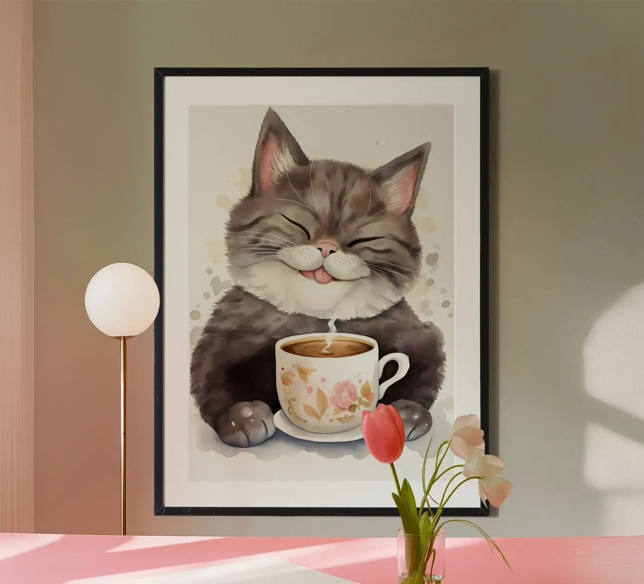 gatto con caffè carta hahnemühle da Bartosz Powalka