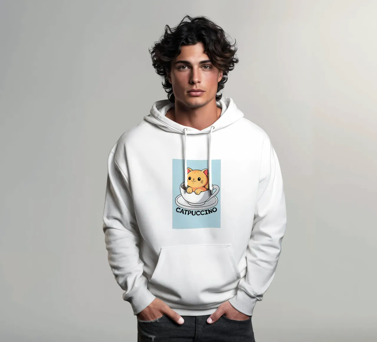 Cappuccino cat felpa con cappuccio da Bartosz Powalka