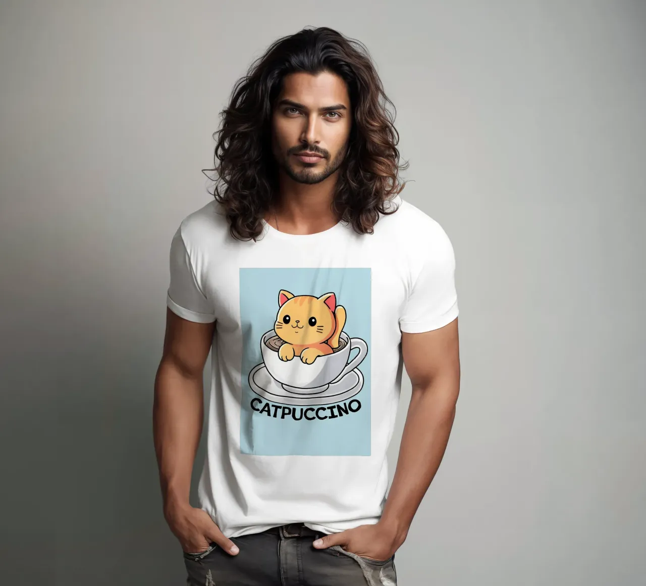 Cappuccino cat t-shirt da Bartosz Powalka
