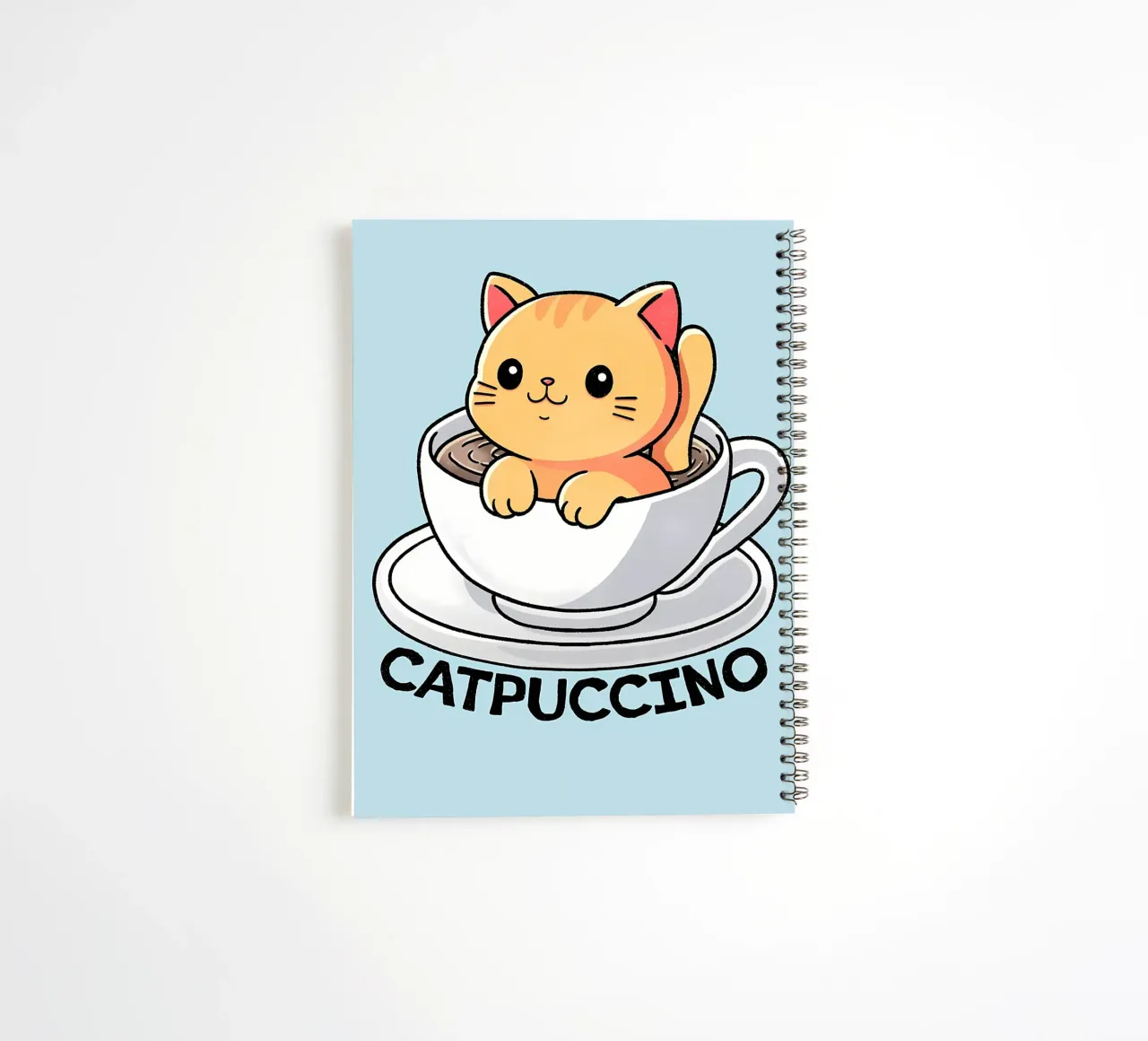 Cappuccino cat spiral notebook by Bartosz Powalka