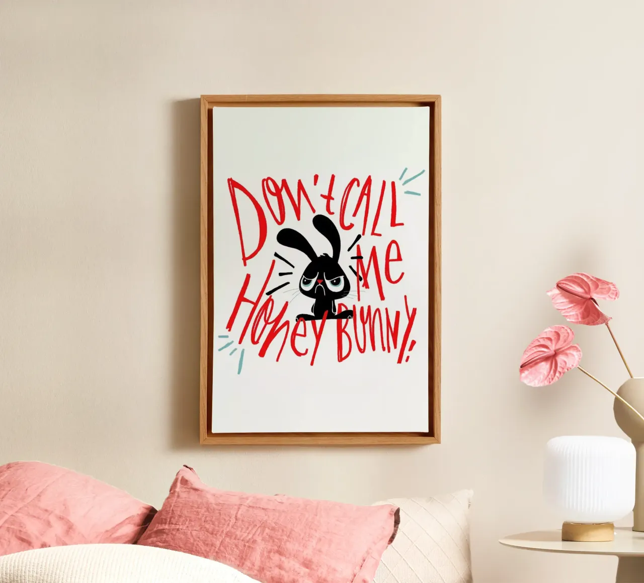 Honey Bunny tela con Cornice a cassetta da Doozal