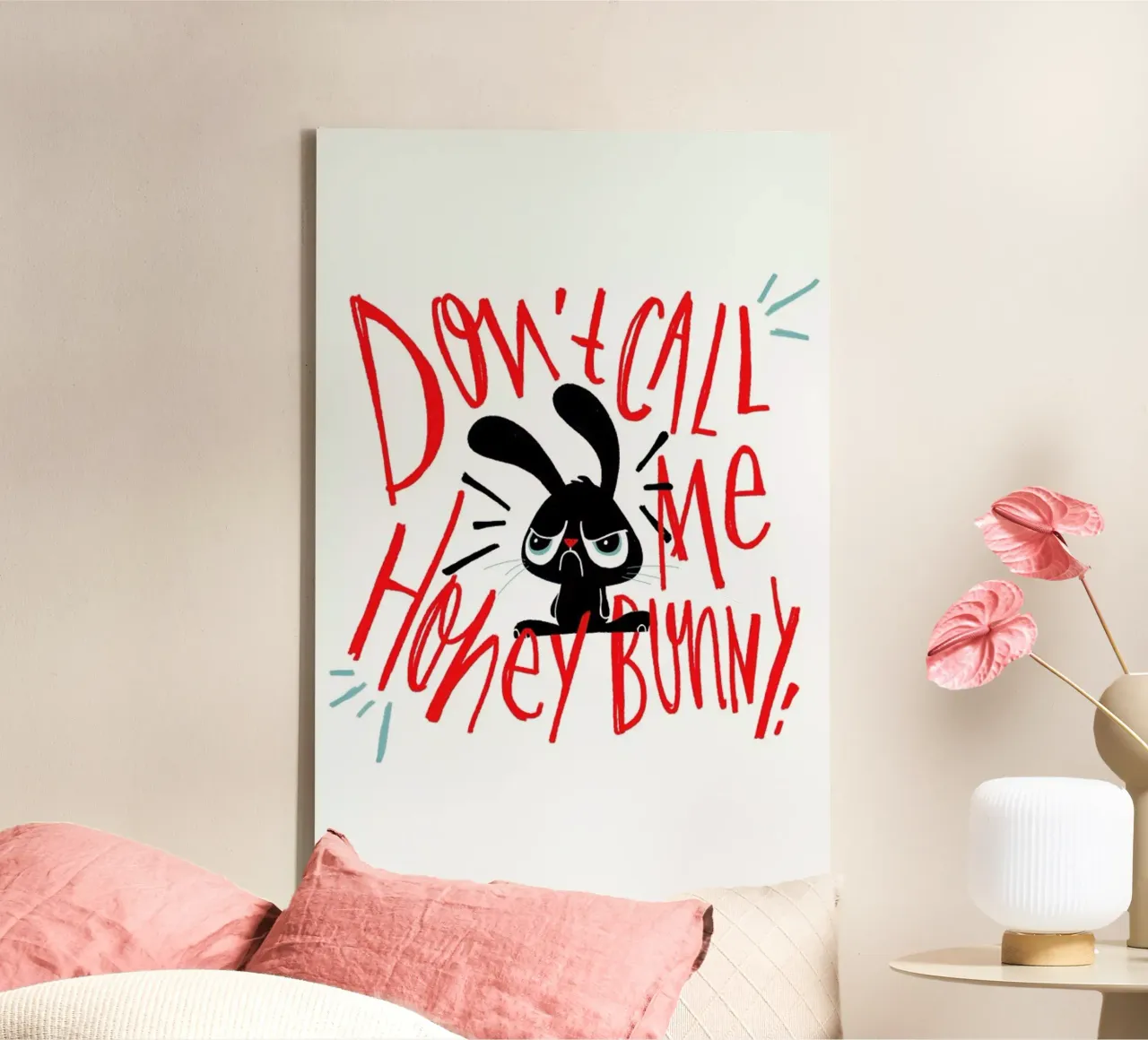 Honey Bunny tela con Cornice a cassetta da Doozal