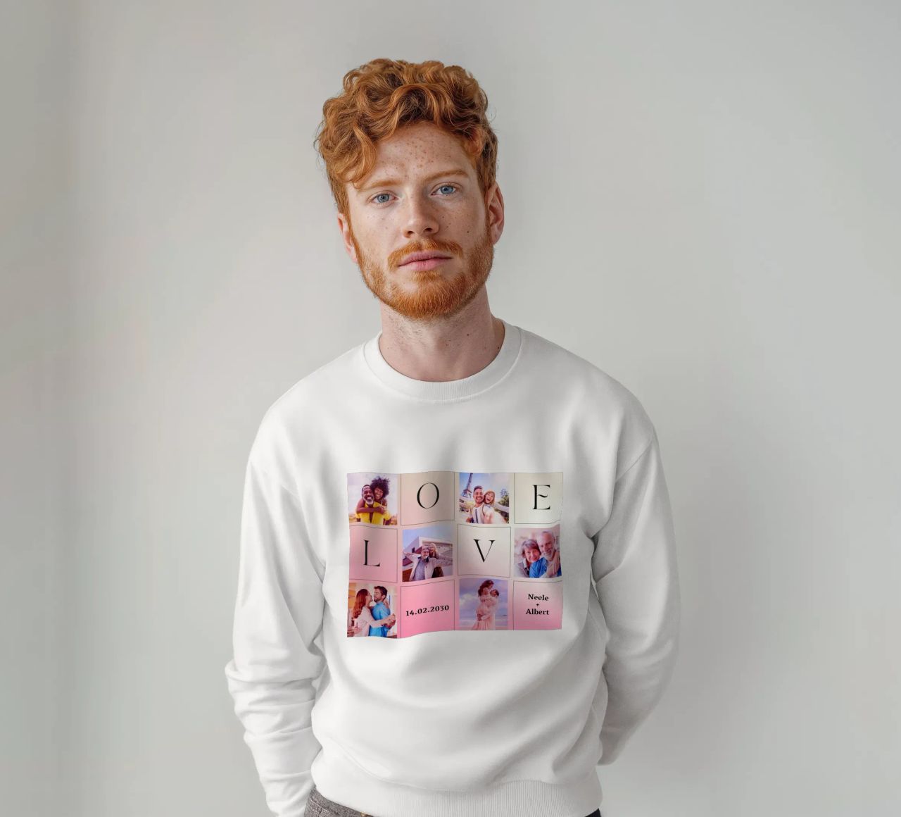 LOVE-Collage avec date & nom - romantique & personnalisé sweat de FRAMELY