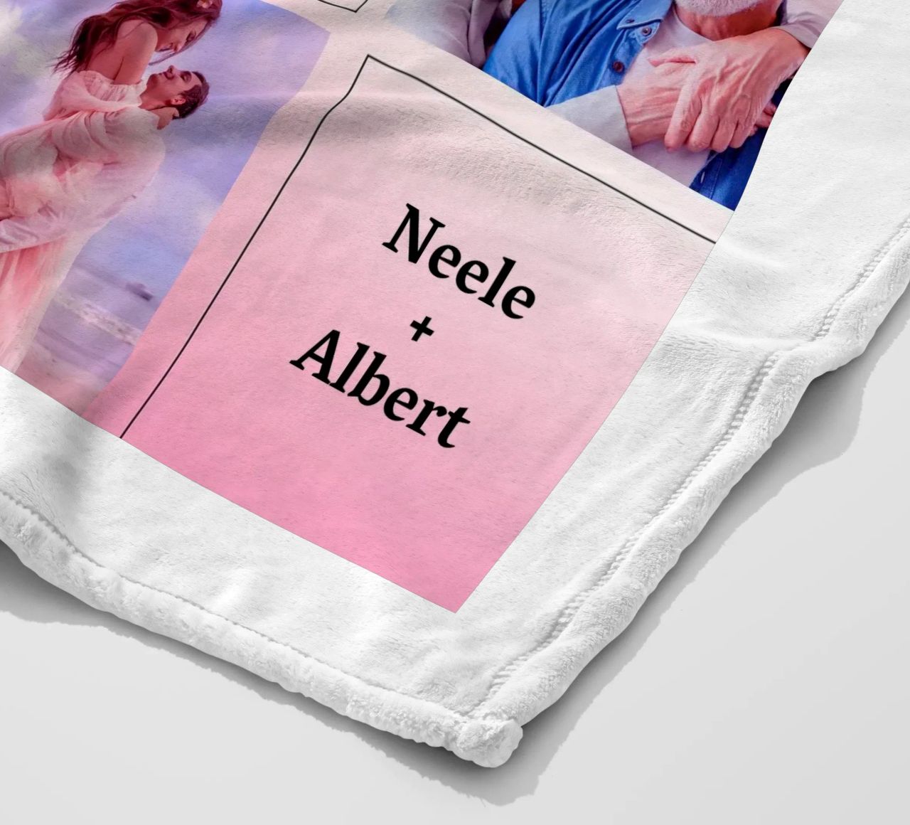 LOVE collage met datum & namen - romantisch & gepersonaliseerd fleecedeken van FRAMELY