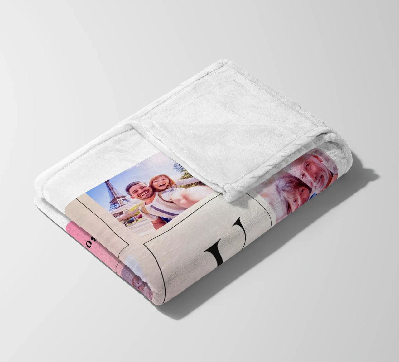 LOVE collage met datum & namen - romantisch & gepersonaliseerd fleecedeken van FRAMELY