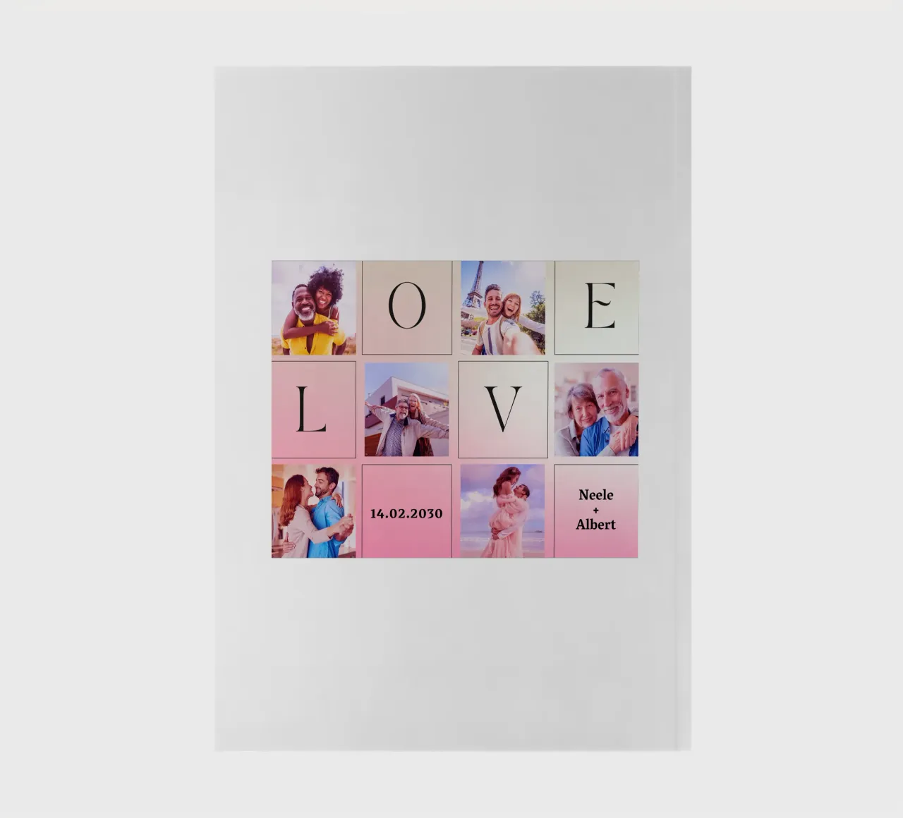 LOVE-Collage mit Datum & Namen – romantisch & personalisiert Notizbuch von FRAMELY