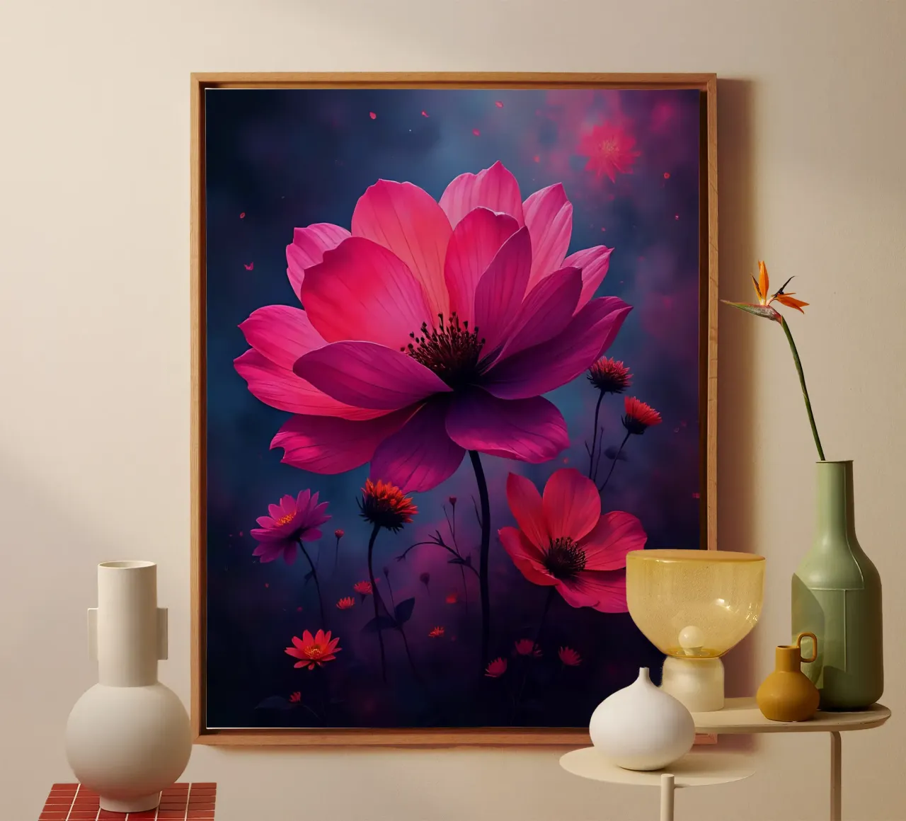 Blumen_10 tela con Cornice a cassetta da Pink- und LoveArt by LK