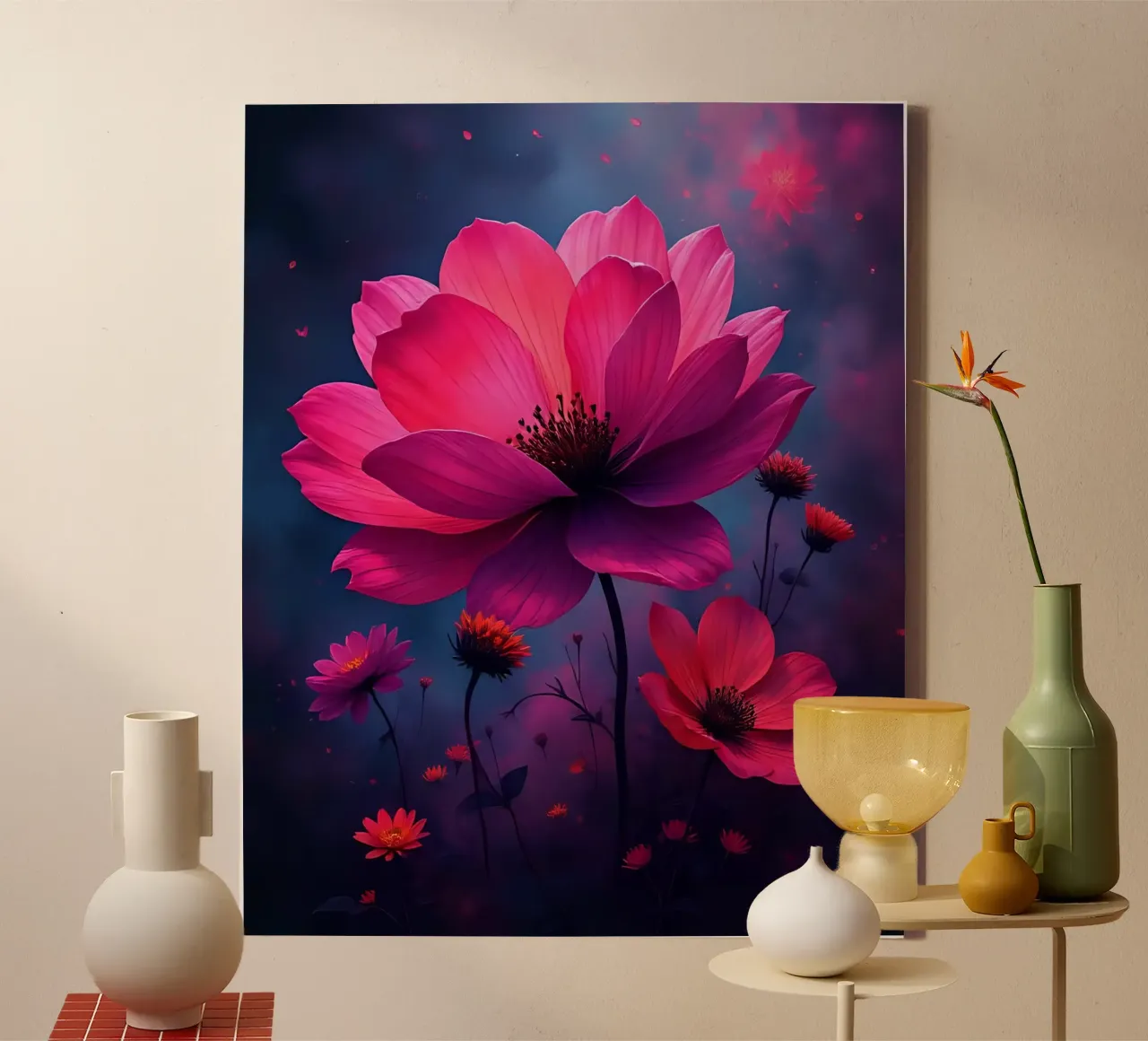 Blumen_10 tela con Cornice a cassetta da Pink- und LoveArt by LK