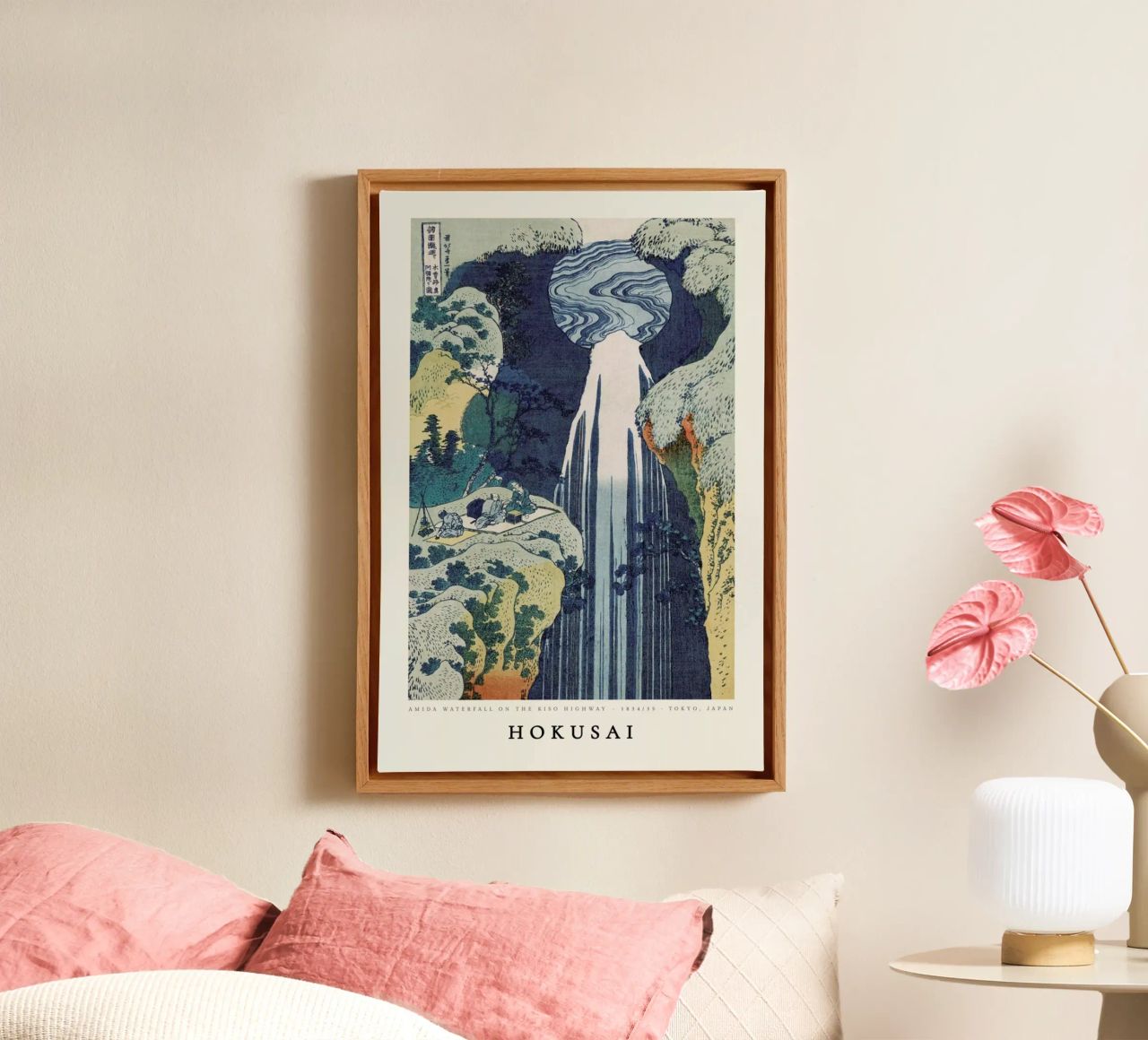 Hokusai - Amida Waterfall on the Kiso Highway toile de ARTOTHEK