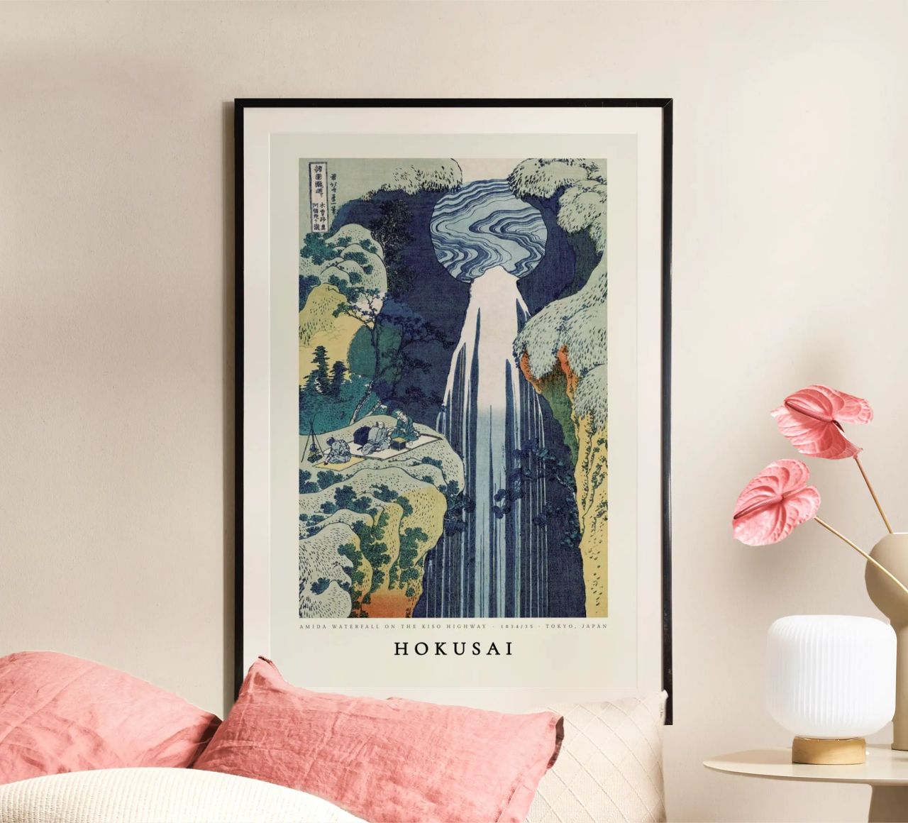 Hokusai - Amida Waterfall on the Kiso Highway poster van ARTOTHEK