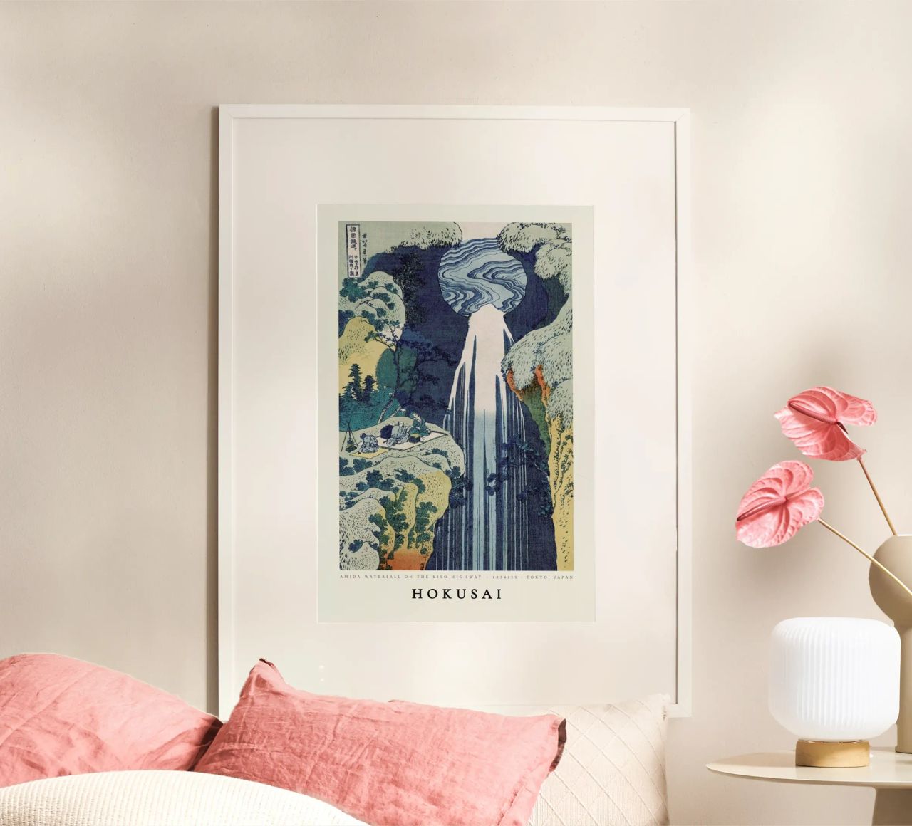 Hokusai - Amida Waterfall on the Kiso Highway poster van ARTOTHEK
